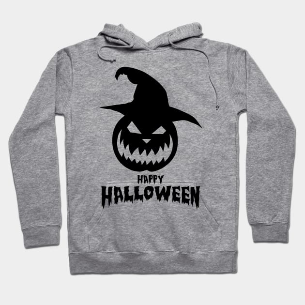 Happy Halloween With Black Scary Pumpkin Hoodie by anbartshirts